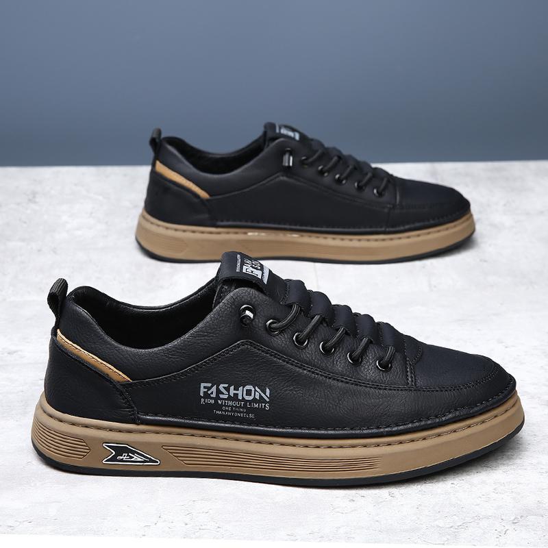 FashionHigh Quality Men Fashion Casual Leather Shoes Горячая Распродажа 2024 Классические Плоские Брендовые Мужские Уличные Кроссовки Рабочие Оксфорды Повседневные