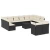 VidaXL Salon de jardin avec coussins 13 pcs noir résine tressée 3218436