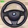 Кожаная оплетка рулевого колеса для BMW 5 6 7 Серии F10 F07 F06 F12 F13 F01 F02 красная синяя линия Перфорированная Микрофибра Кожа