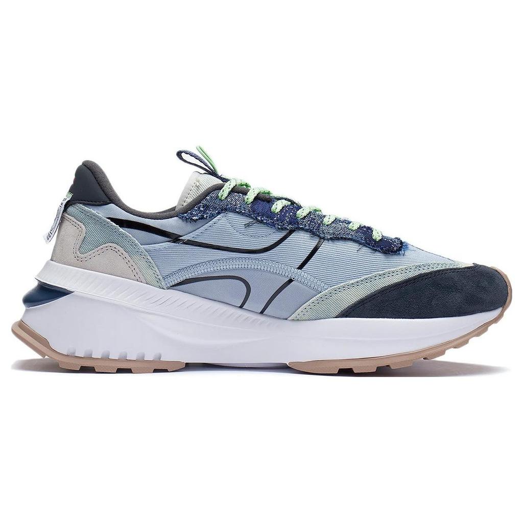 Кроссовки Li Ning Fangyuan Evo с нескользящей износостойкой дышащей светоотражающей подошвой для бега, мужские кроссовки черного и синего цвета AGCS163-1