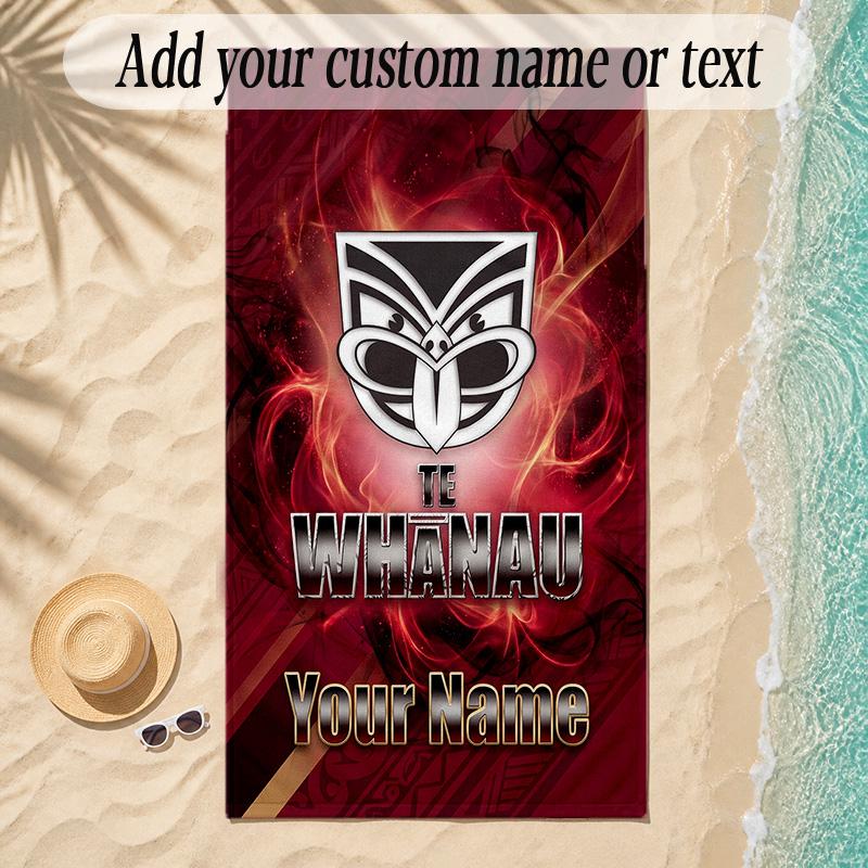 Beach TowelWigan Warriors Custom Name Text Personalized Soft Towel for Beach Pool Indoor Home Decor Gift
