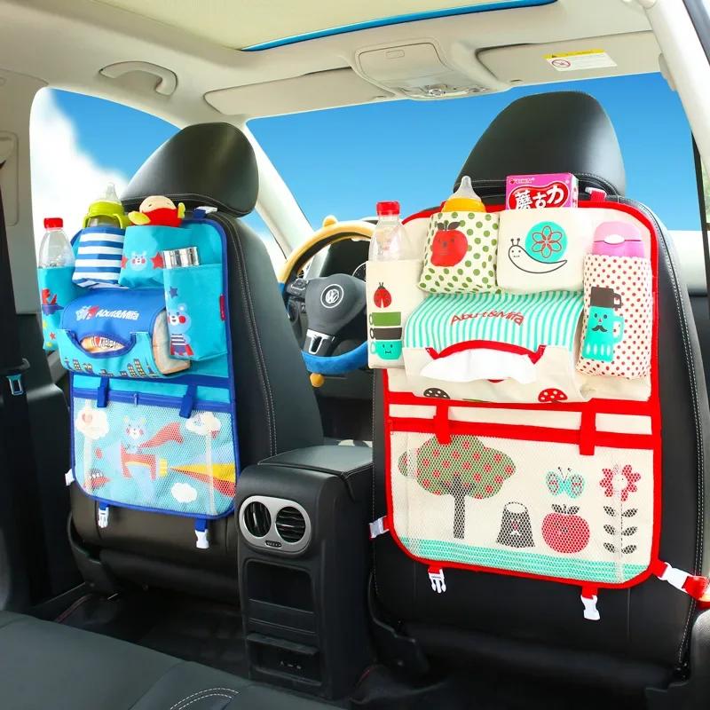 Car Seat Back Bag Multifunctional Creative Cartoon Car Seat Back Storage Hanging Bag Car Accessories Interior Car Organizer