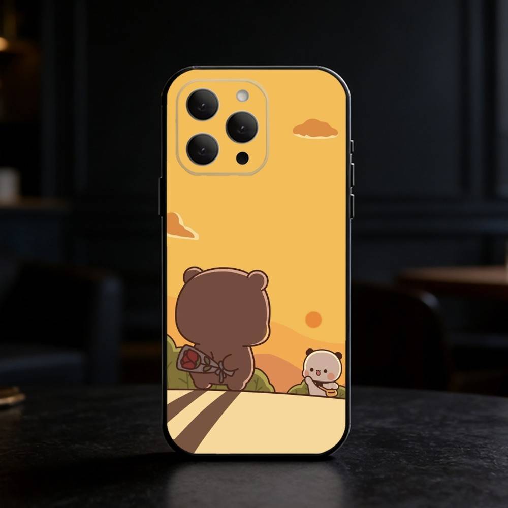 Милый Чехол Для Телефона BuBu DuDu Для iPhone 17,16,15,14,13,12,11 Plus,Pro,Max,Mini Силиконовый черный Мягкий Чехол