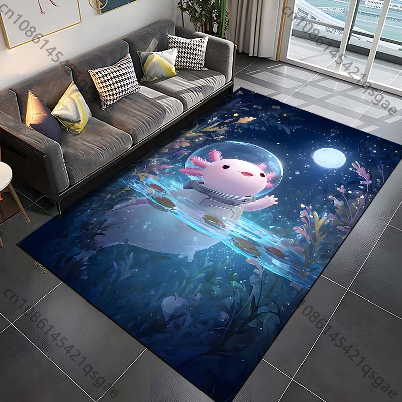 1PC Water creature wearing helmet Print Carpet Rug for Living Room Bedroom Sofa Doormat Home Decor Non-slip Floor Mat
