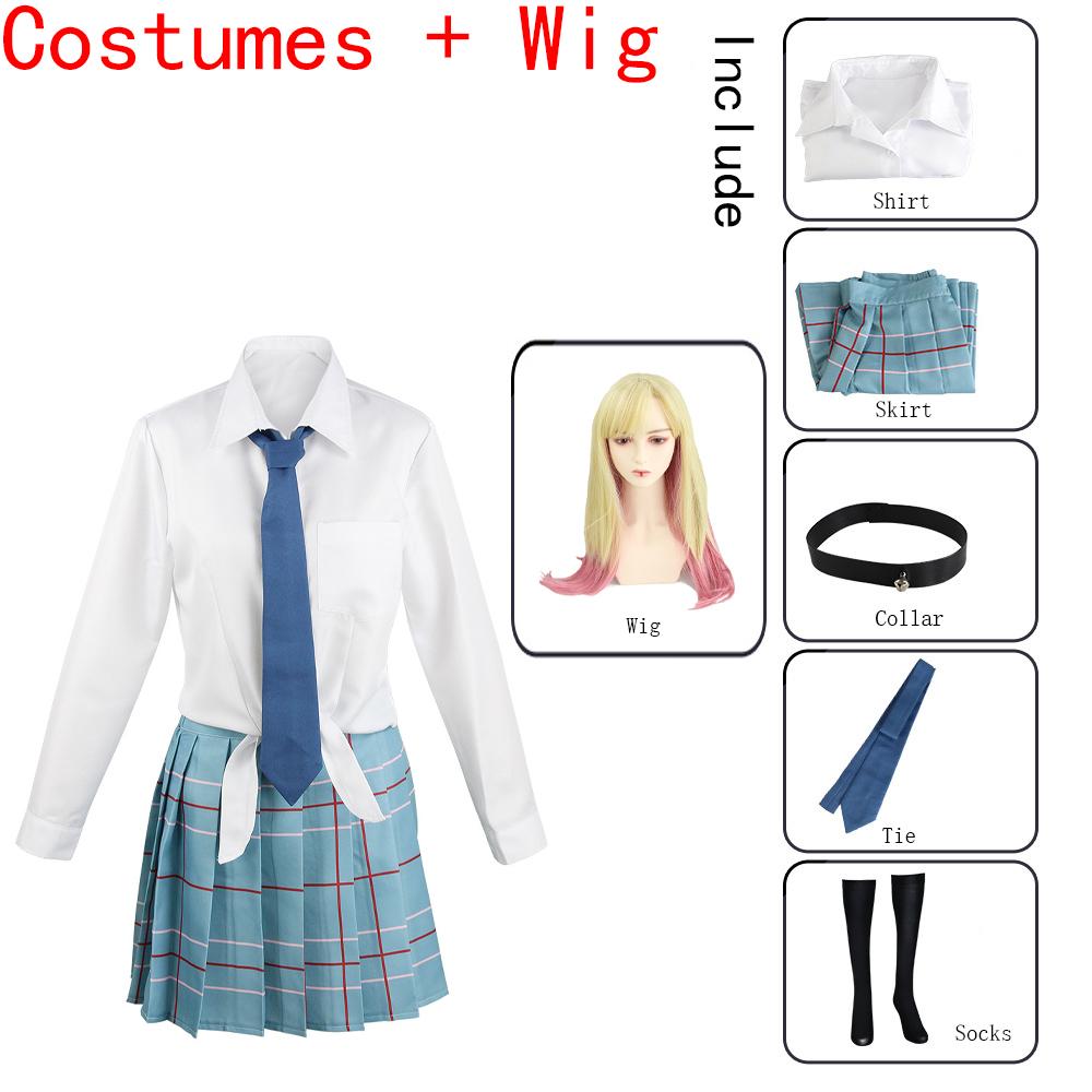 Аниме My Dress Up Darling Marin Kitagawa Косплей Костюм JK Униформа Браслет Юбка Наряды Карнавальный костюм для мероприятий Косплей Костюмы