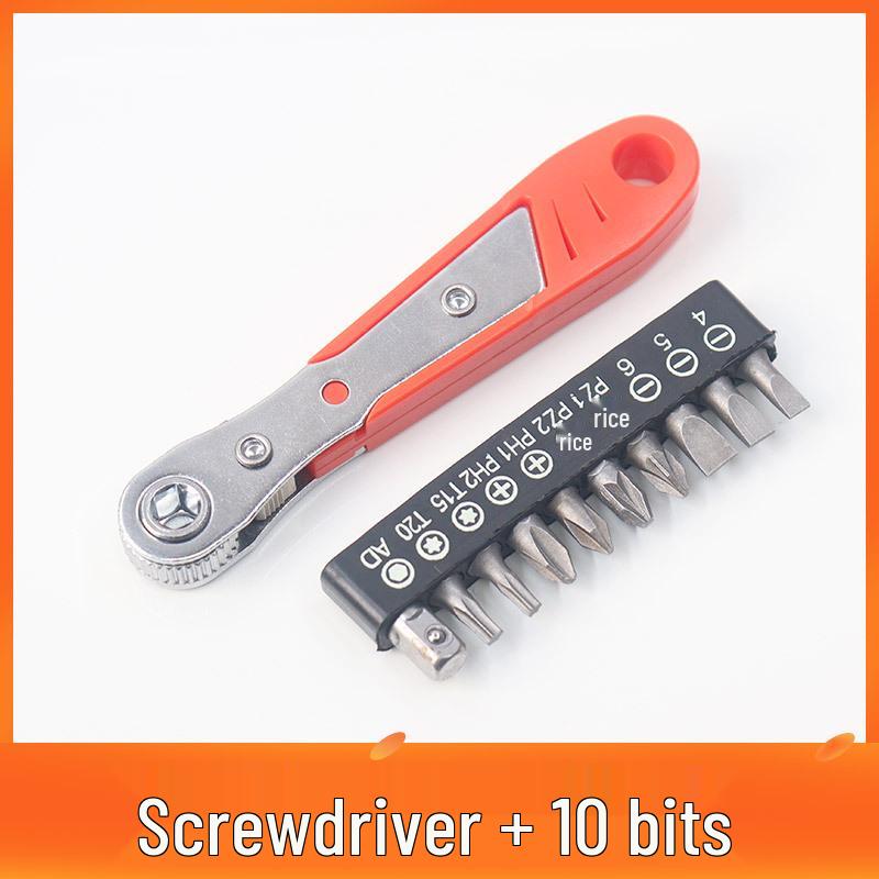 36-Tooth Ratchet Screwdriver and Bit Socket Set with L-Shaped Wrench for Household Repairs