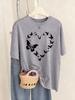Butterfly Heart Printed TShirts Womens Casual Soft T Shirts Loose Comfortable Short Sleeve Tops Summer ONeck Woman Clothes