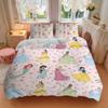 3pcs Disney Princesses Pattern Printed Quilt Set - Soft and Comfortable Quilt Cover for Bedroom, Guest Room and Dormitory Decorative Bedding Set