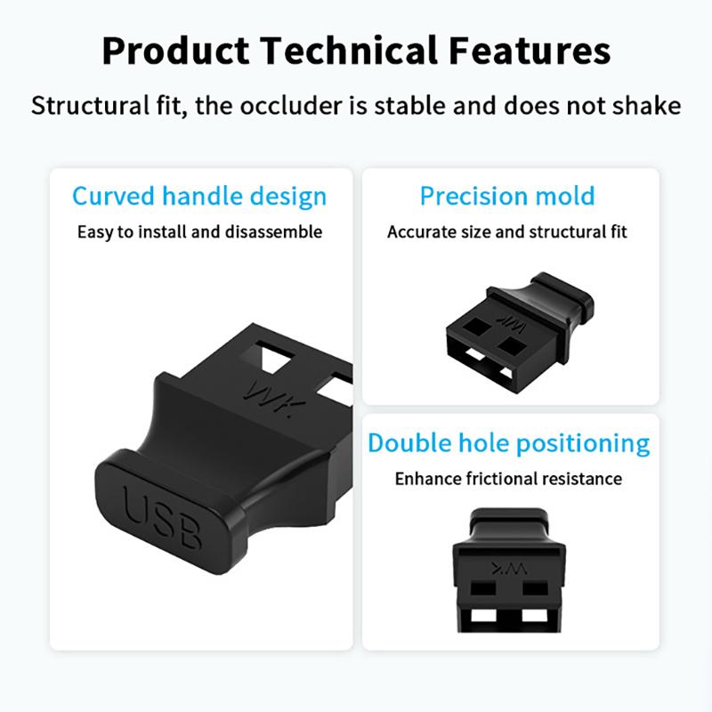 Anti-Dust Protection for Laptop and Computer with 5/10Pcs Type-A USB Port Plug with Handle