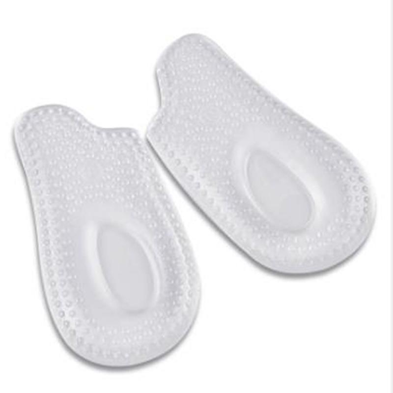1Pair Soft Silicone Gel Insoles Heel Cushion Soles Pain Relief Support Shoe Pad