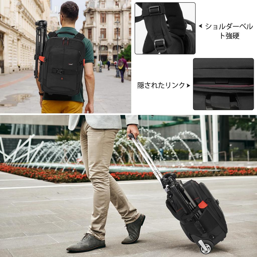 Перекатная тележка для камеры ПК Телеобъектив Регулируемый Съемный Мягкий Скрытый Выдвижной Ремень Аэрофотосъемка S [TORIBIO] Рюкзак 2-в-1, Чехол, Камера,