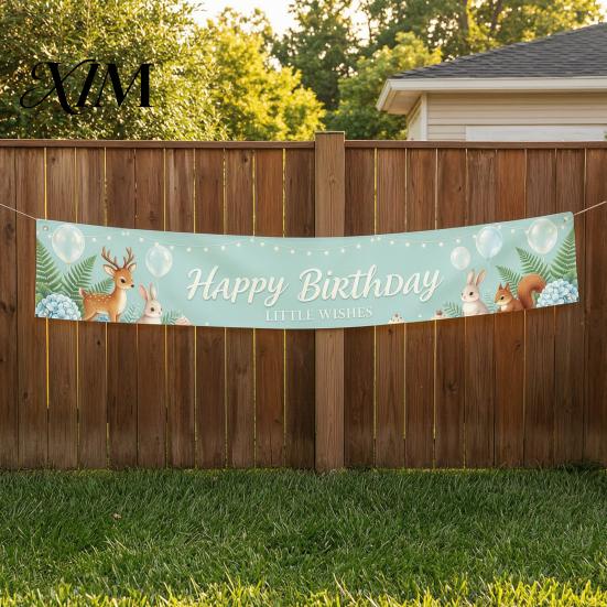 Outdoor Photo Background Large Happy Birthday Yard Banner Sign, 70 x 15 Inch Decoration Backdrop for Boys Girls Party Supplies Indoor Wall Hanging