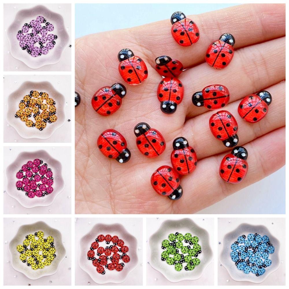 50 шт. резиновые фигурки жуков с плоской задней частью кабошон для украшения мобильного телефона