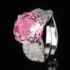 Jewelry Copper Bottom Gold-Plated Rose Cut Gradual Change Color Temperament Ring Heroine Stone 12Mm