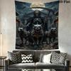 Reaper'S Fiery Journey Tapestry Wallmounted Background Cloth Homestay Soft Decoration Tapestry Background Wall Hanging Cloth