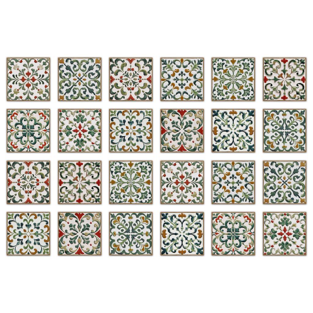 24 шт. Наклейка на стену в европейском стиле под плитку, самоклеящаяся, для кухни, ванной комнаты, декоративные наклейки на плитку, глянцевые хрустальные наклейки на стену