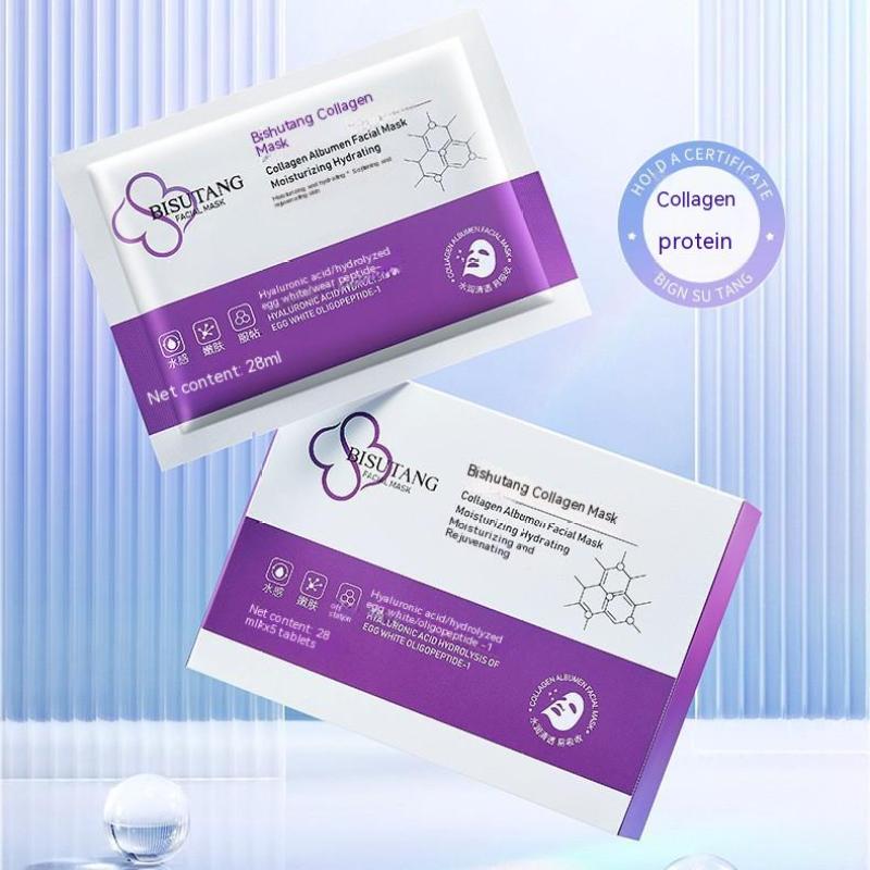 Moisturizing Collagen Facial Mask Anti Wrinkle Hyaluronic Acid Crystal Facial Mask Skincare Cosmetics 5 Pieces In a Box
