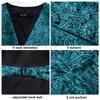Fashion Mens Suit Vest Red Blue Paisley Waistcoat Tie Hanky Cufflinks Set  for Wedding