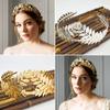 1 шт. повязка на голову в виде листа, свадебное платье, заколка для волос, ювелирные изделия, корона, вечеринка, золотые листья, головной убор для невесты