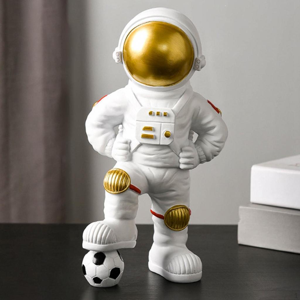 -Смоляная статуэтка Космическая фигурка Фигурка космонавта Украшение Скульптура для детской комнаты Книжной полки, Спальни,