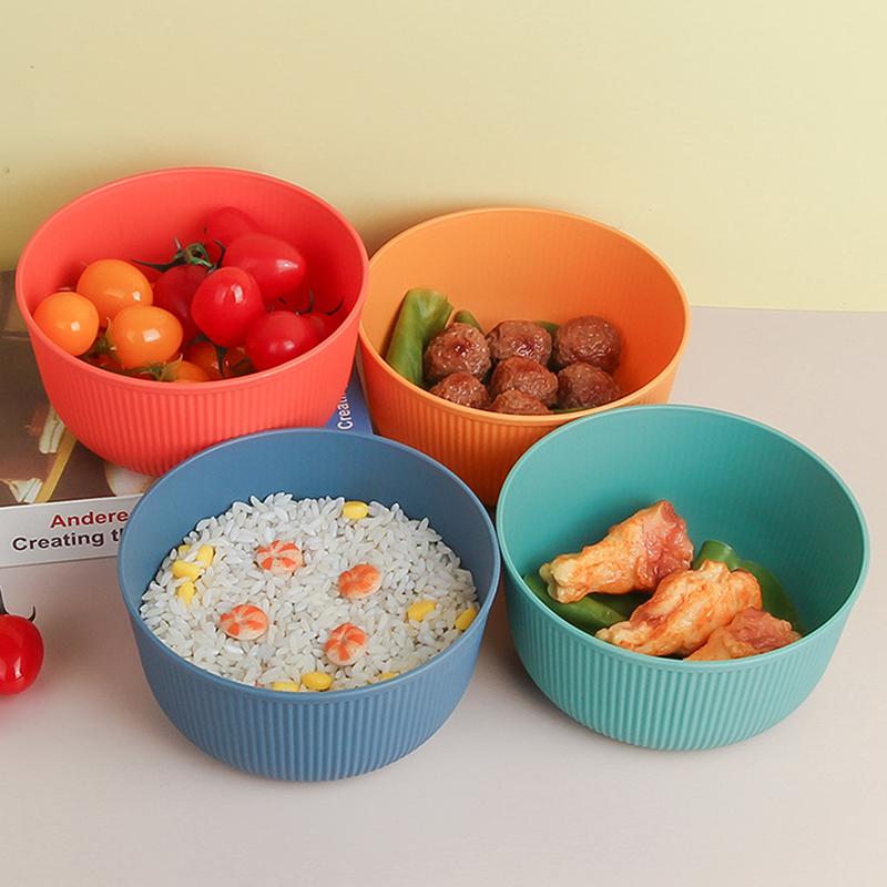 Салатница из пшеничной соломы 15 см вертикальная большая круглая миска для зерна креативная бытовая миска для риса суповая миска пластиковая миска