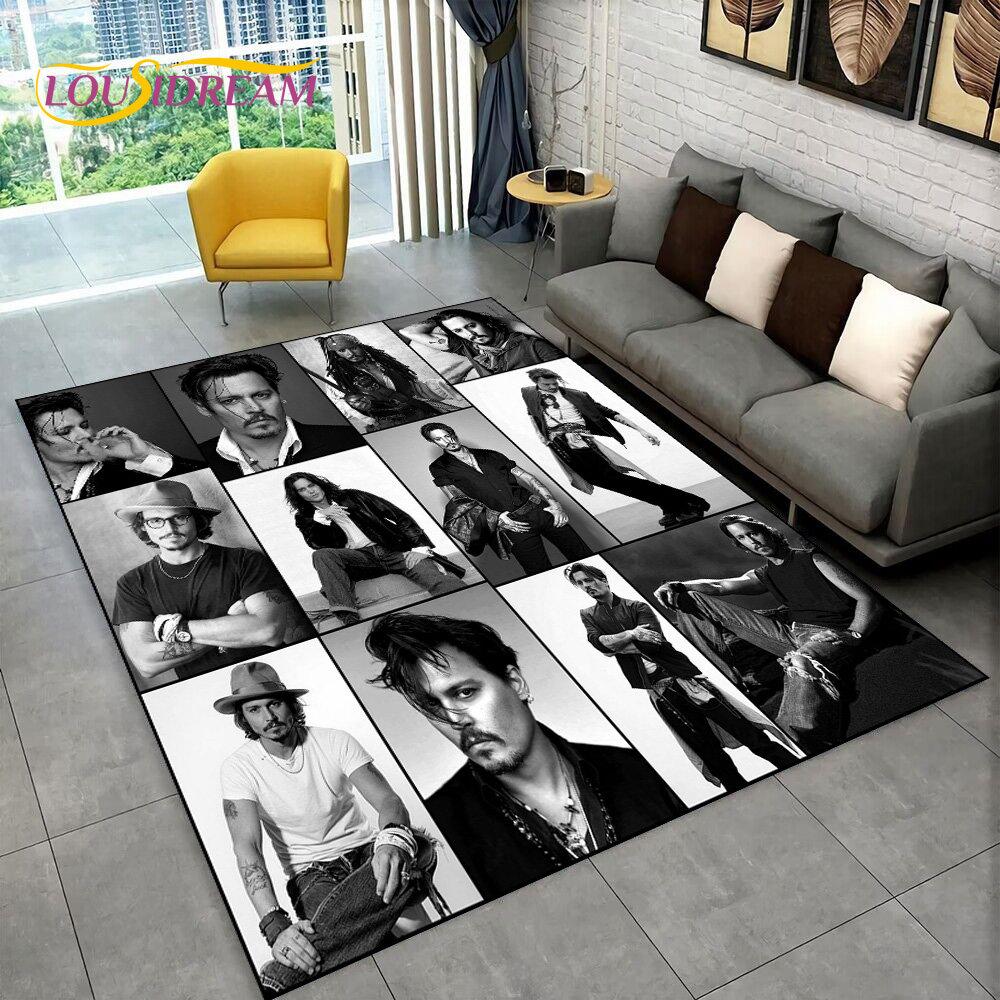 3D-печать Серия Джонни Деппа Ковер, Ковер для Дома Гостиной Спальни Дивана Прихожей Кухни, Нескользящий Коврик для Пола HD