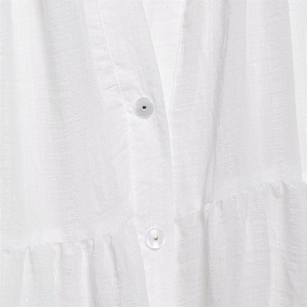 2025 Spring/Summer Women's V-Neck Layered Patchwork Long-Sleeve Dress