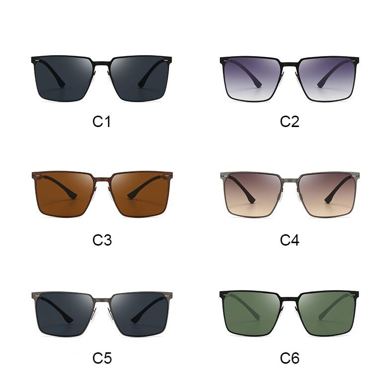 Men's sunglasses, fashionable metal square sunglasses for fishing while driving