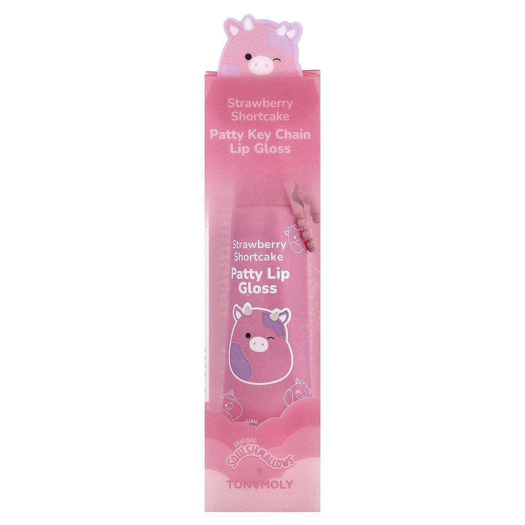 Tonymoly Оригинальные Squishmlows™, Патти Брелок Блеск для губ, Клубничный пирог, 11г