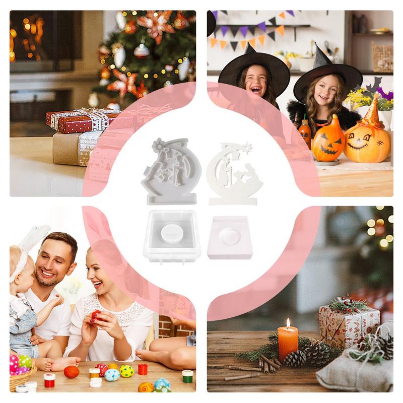 Nativity Silicone Casting Moulds Reusable Silicone Mold Easy Release Nativity Mold Casting Moulds Safe Non-Stick Candle Mold For