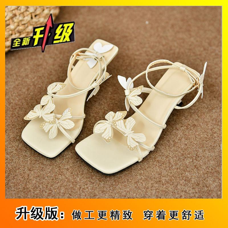 Повседневные римские женские туфли с юбками европейские и американские сандалии женские тонкие каблуки высокие каблуки темперамент универсальные 2025 осень и лето