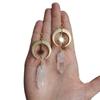 Natural Crystal Moon Flower Earrings With Handcrafted Copper For Women Summer Fashion Jewelry