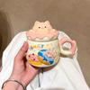 Высококачественная керамическая кружка с крышкой, кружка для воды, парная кофейная кружка для завтрака, подарок на день рождения, сувенир