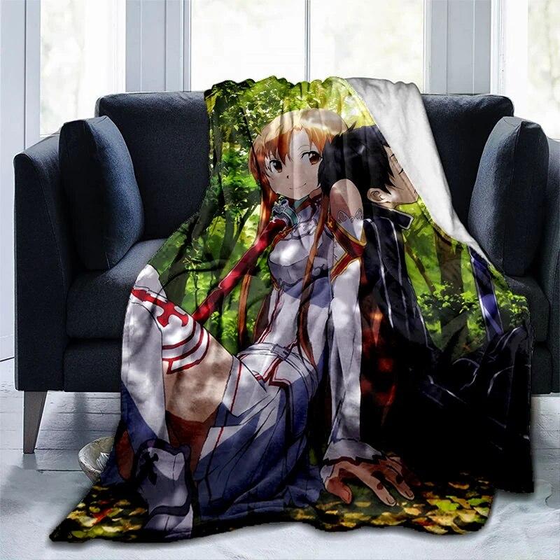 Популярное аниме SAO Sword Art Online, аниме, современное одеяло Gedruckt Bettdecke Geschenk, фланелевые мягкие плюшевые одеяла для дивана-кровати
