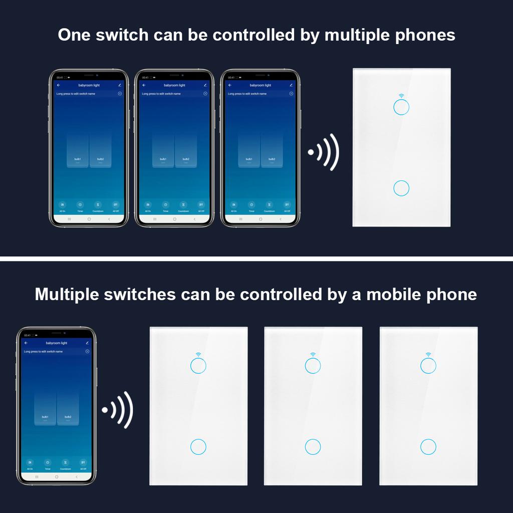 Tuya Smart Life WiFi светодиодный переключатель света приложение 433RF Alexa голосовой пульт дистанционного управления сенсорный переключатель совместимый нейтральный провод \ без нейтрального провода