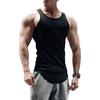 Мужской летний жилет с круглым вырезом без рукавов, облегающие майки с широкими бретелями, ребристый сплошной цвет, повседневный спортивный жилет, быстросохнущий фитнес-топ