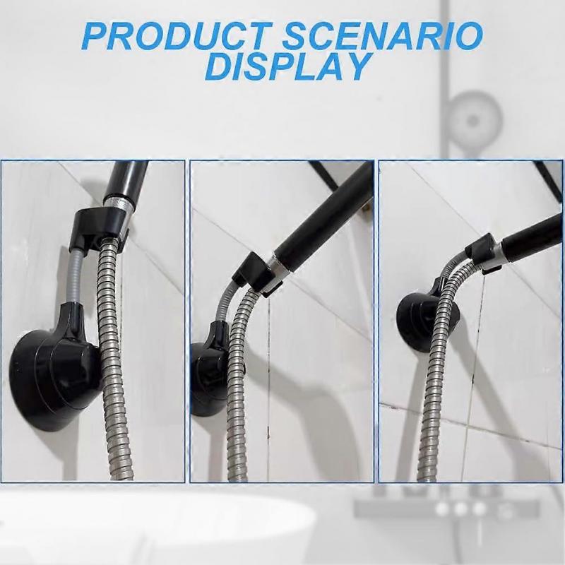 ABS Plastic Hand Shower Holder Bracket, 360 Adjustable Shower Head Holder No Drilling, Versatile Strong Paste Wall Mount