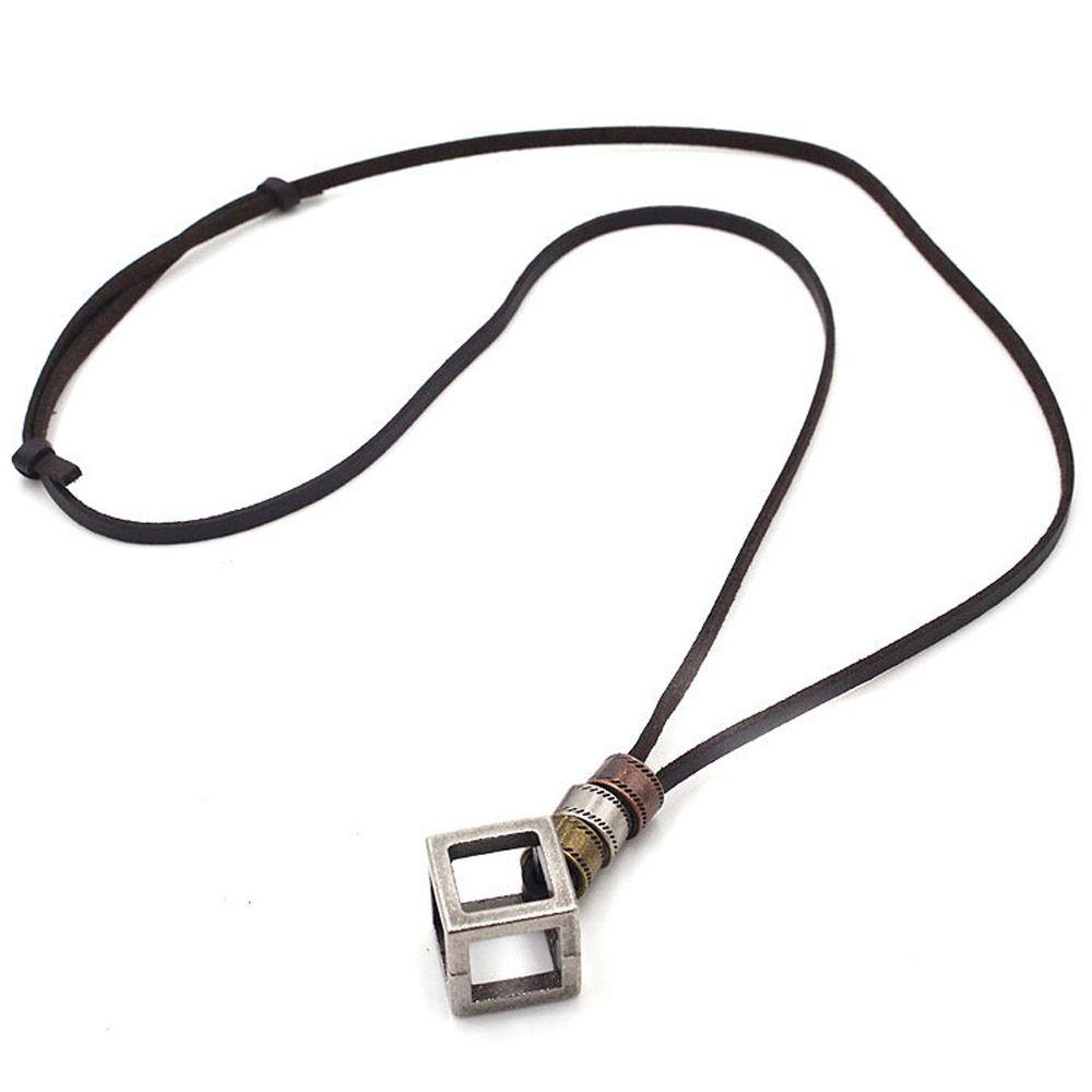 Нишевый дизайн ключичная цепочка мужская кожаное ожерелье Ins стиль ожерелье цепочка для свитера модная бижутерия