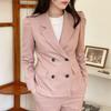 Style Latte Women Shoulder Shirring Crop Jacket Spring Autumn