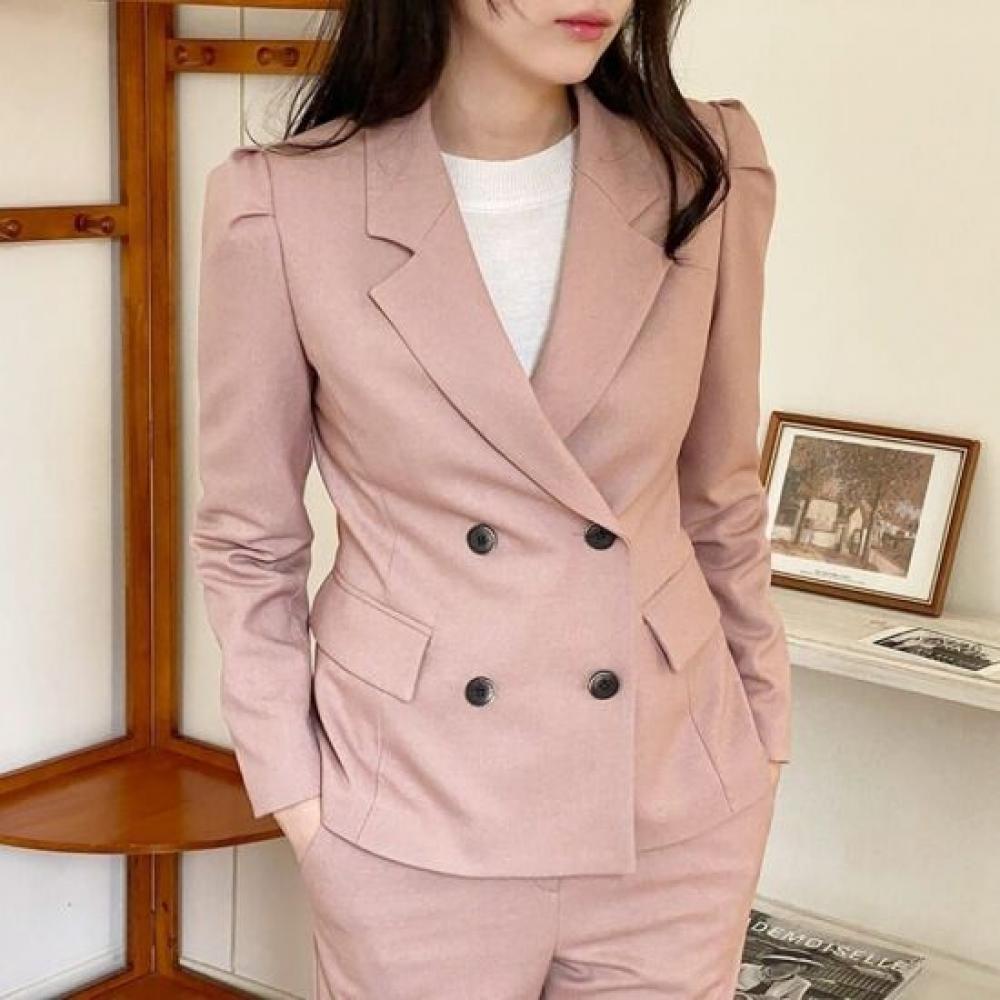 Style Latte Women Shoulder Shirring Crop Jacket Spring Autumn