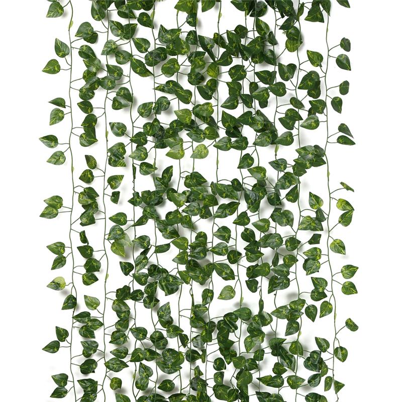 12 шт. 2,1 м искусственная гирлянда из листьев плюща, искусственные растения, имитация лозы, растения, листья винограда для дома, свадьбы, внутреннего и наружного украшения стола