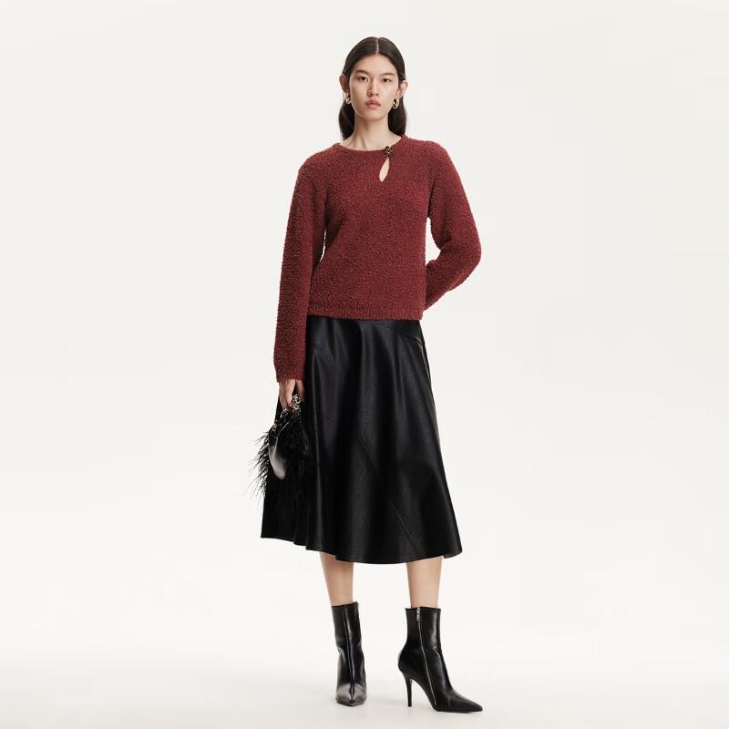 VEROMODA Women's Asymmetric Hollow-out Knit Sweater