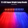 Windshield Warning Lamp Emergency Flasher 12V 12 LED Red Blue Police Lights Multiple Flashing Modes Car Strobe Light