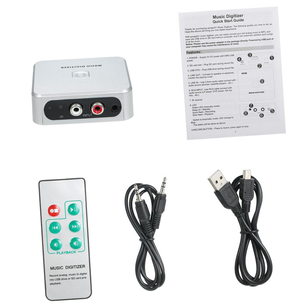 Музыкальный дигитайзер Музыкальный плеер Запись аналоговой музыки на SD-карту USB-накопитель Мини-USB-порт Воспроизведение