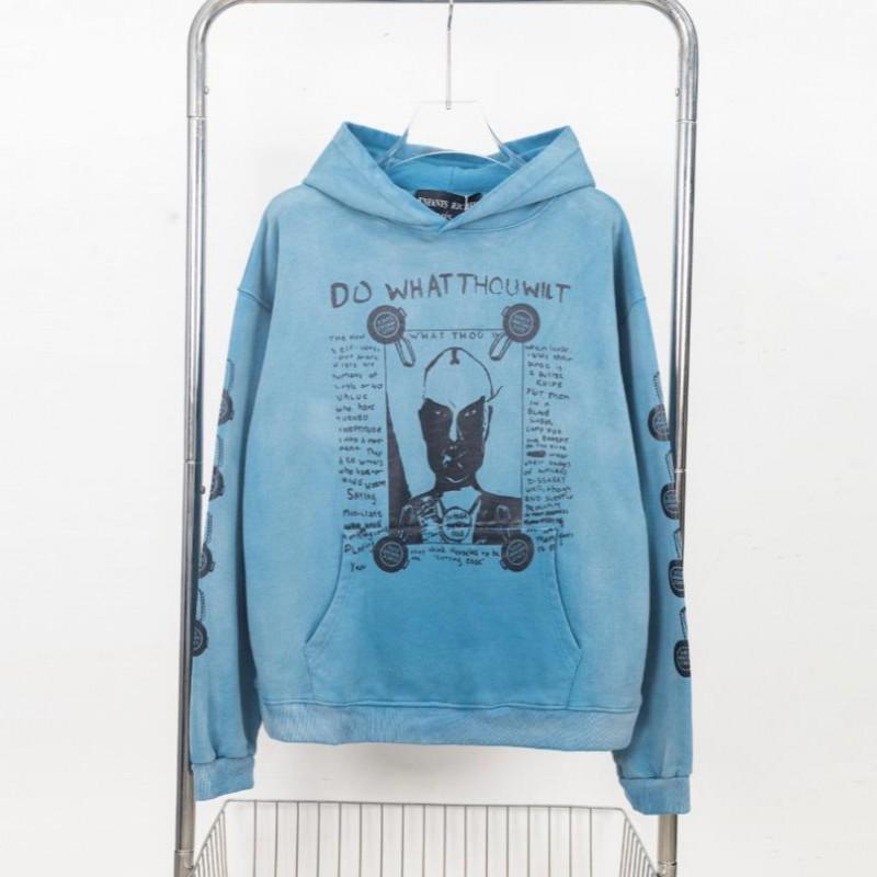 Unisex Oversized Hooded Sweatshirt With Vintage Letter Print Streetwear Casual Long Sleeve Top