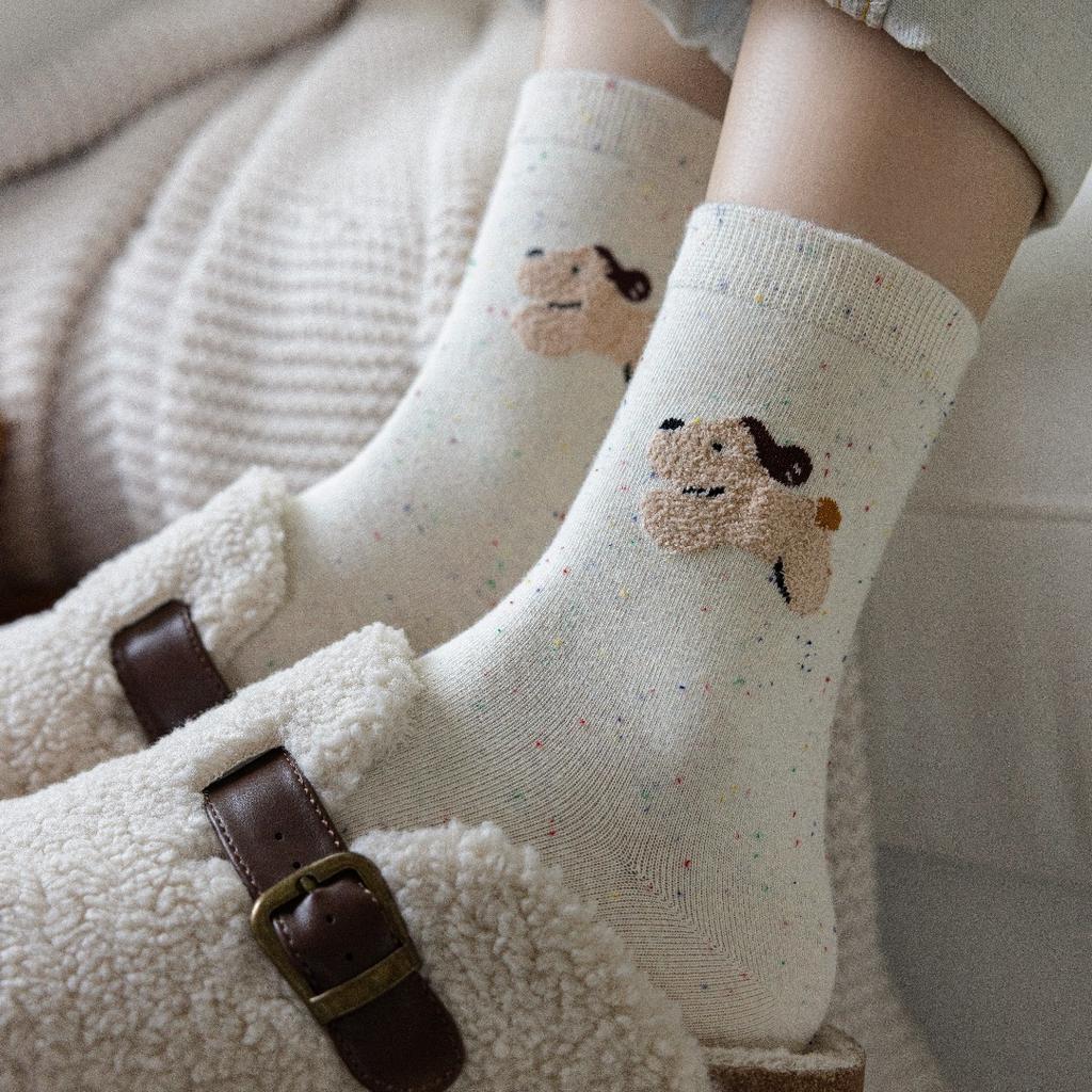 Wind Women'S Socks Idea Yarn Cute Cartoon Small Animal Mori College Wind Women'S Cotton Socks Medium Tube Socks