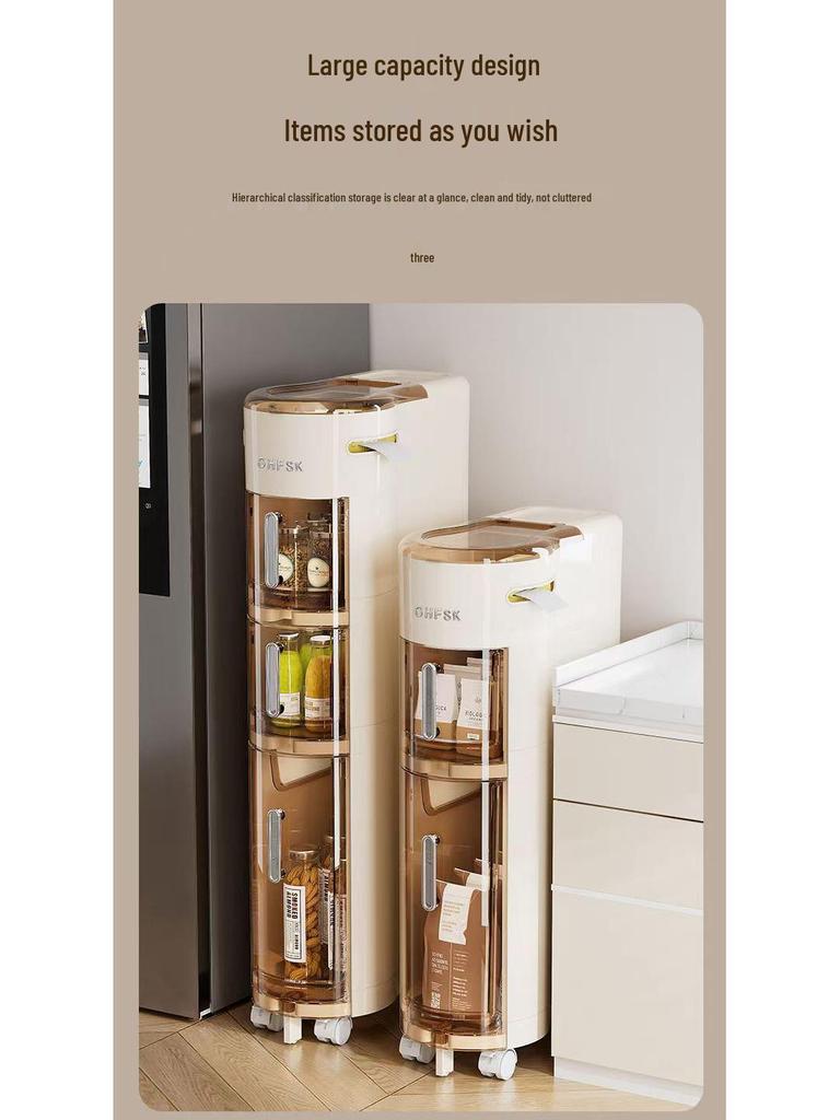 Узкий многоярусный шкаф-ящик для хранения в зазоре в ванной и на кухне