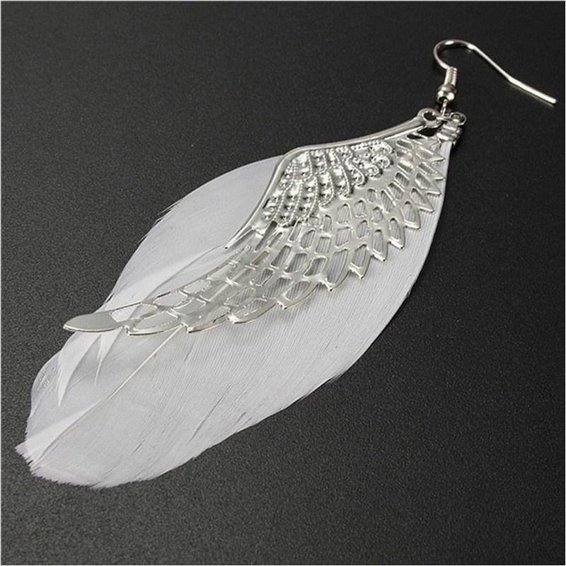 Превосходные 1 пара ретро женские женские серьги с крыльями ангела и перьями, ювелирные изделия из сплава FE63