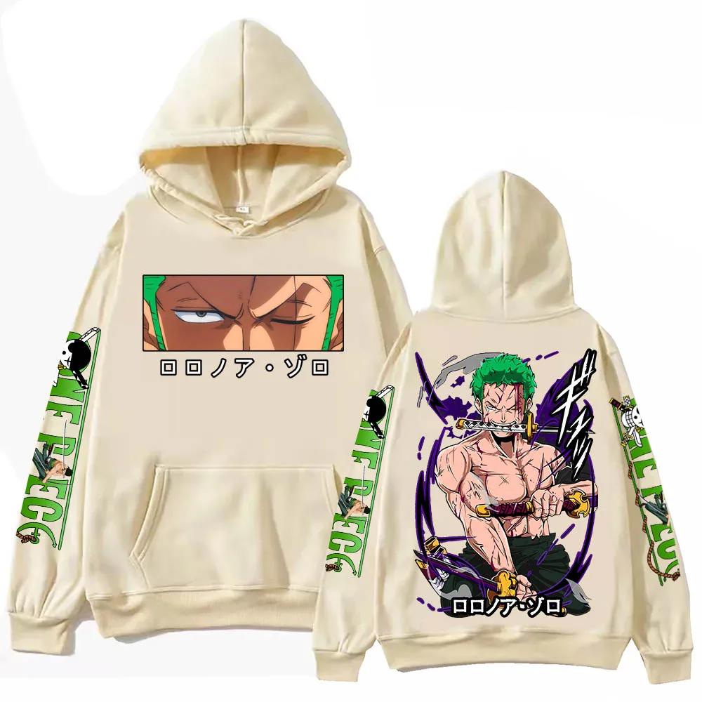 Anime Zoro Hoodie Harajuku Hip Hop Hoodies Men Sweatshirts Hooded Pocket Streetwear Clothes Pullover Tops Sweatshirt Gift