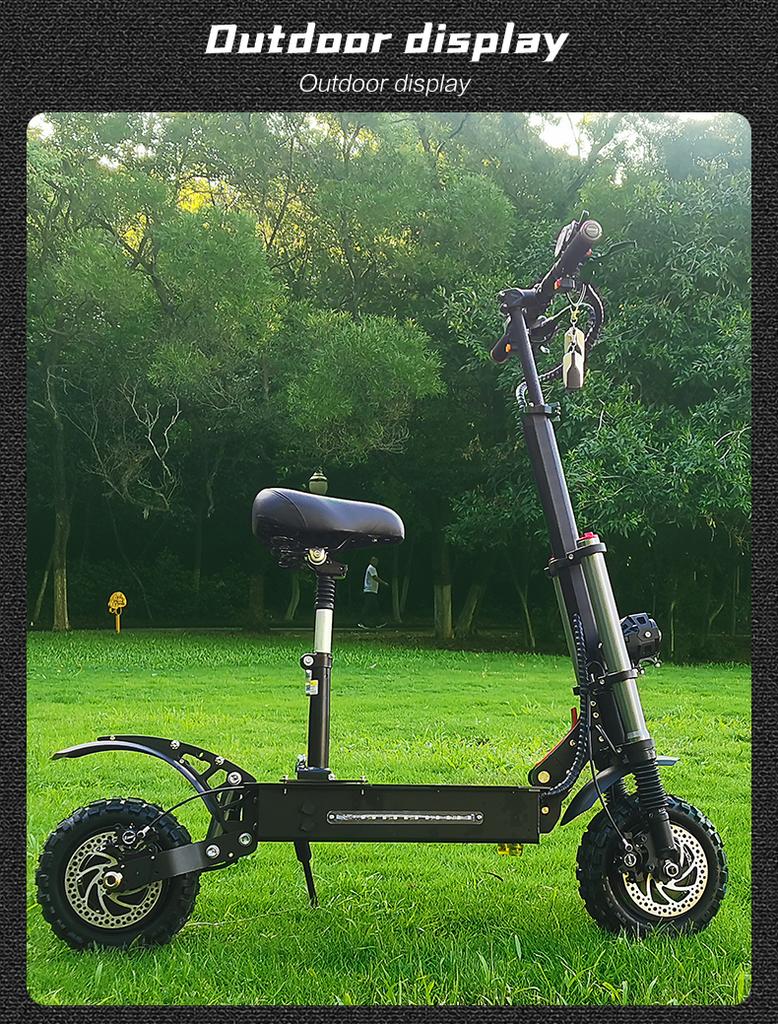 S3 Boyueda11inch 6000W Watt Off-road Tyre Electric Scooter 100km Range 60v Adult Twin Engine Electric Scooter Aluminium